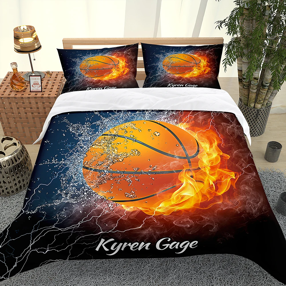 

Cool Fire Sports Badketball Fun Football Queen King Full Size Duvet Cover Bedding Linen Set 2 Seater Bedspread 200x200 240x220