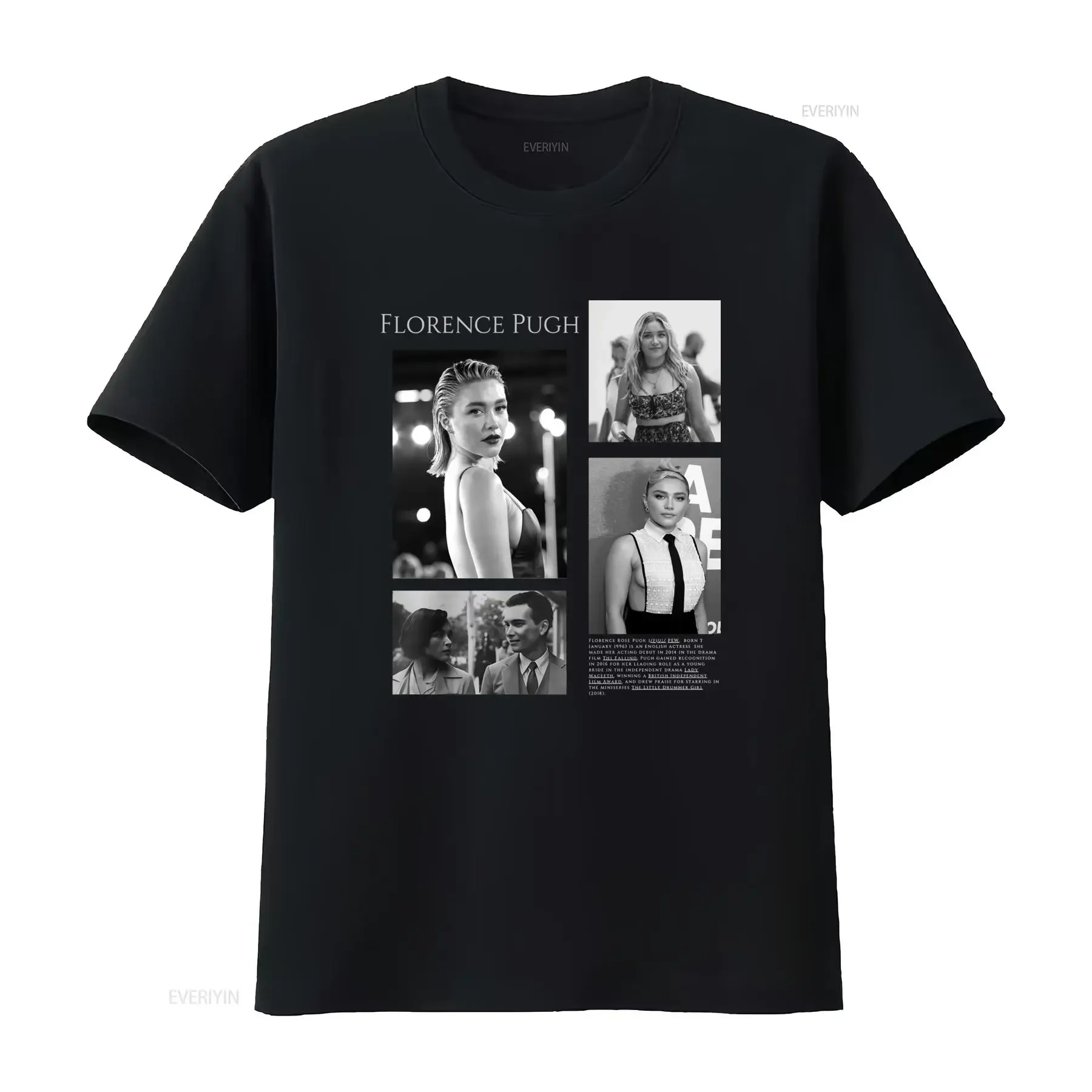 Limited Edition Florence Pugh T Shirt for Men and Women Stylish Actor Inspired Print vintage Washed homme Top For Everyday Wear