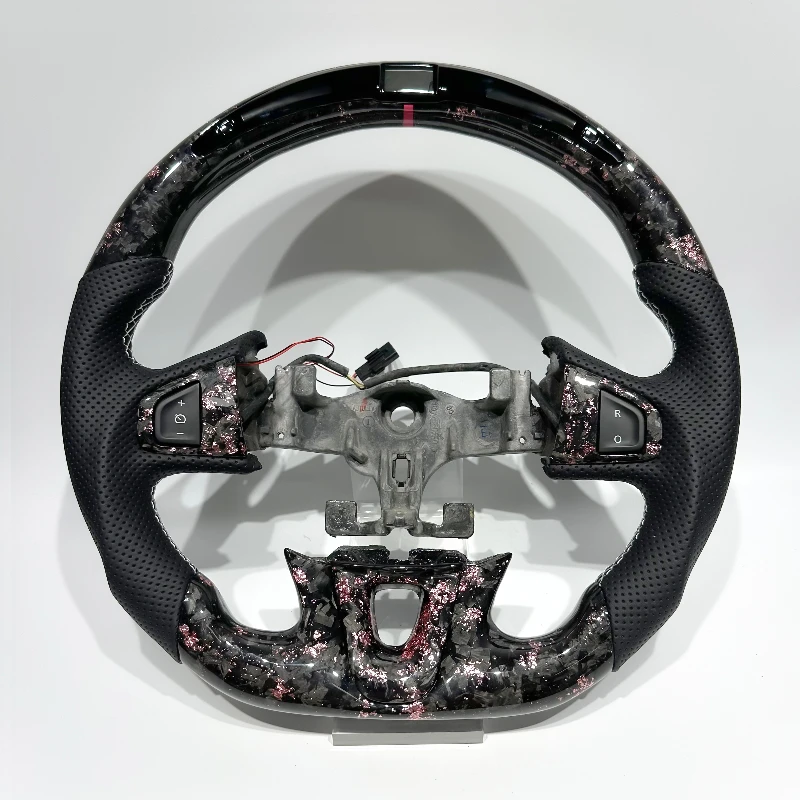 

Розовый кованый руль из углеродного волокна для Renault Megane 3 Megane RS, новое качественное гоночное колесо со светодиодом для Megane RS 3 Clio 4