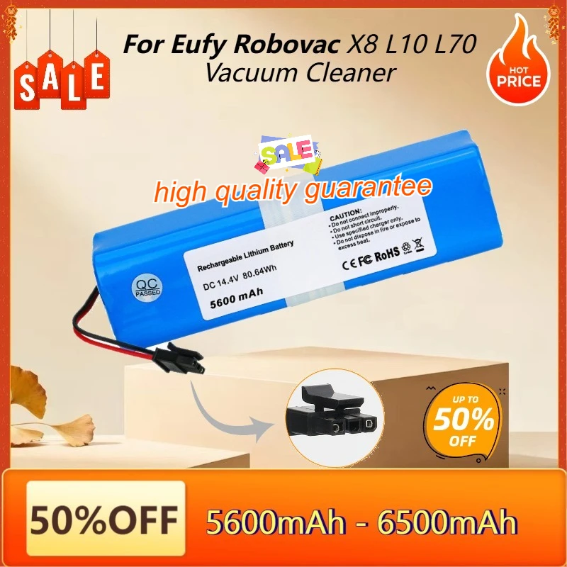 بطارية روبوت 5600 مللي أمبير في الساعة 6500 مللي أمبير في الساعة لـ Eufy RoboVac L10 L70 X8 Hybrid X8T226X X8 Pro SE للمكنسة الكهربائية Qihoo 360 S9 X90 X95 #1