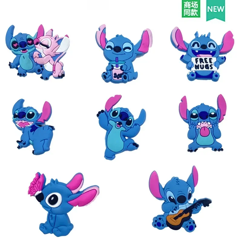 Disney Stitch Cartoon Character Lilo&Stitch Shoe Buckle Anime Sandals Accessories Corc Charms Decorations Kid Children's 2024