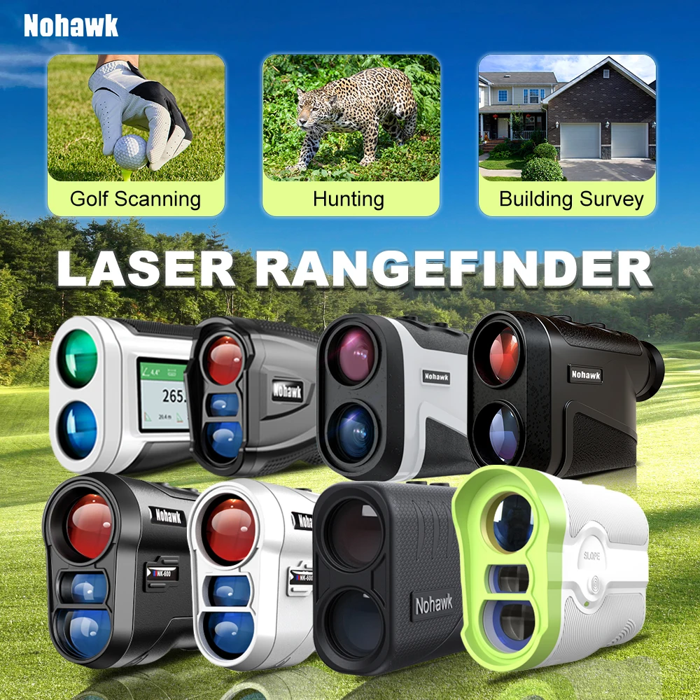 Nohawk Multifunctional Golf Laser Rangefinder Telescope with Flag-Lock Slope Distance Meter for Hunting Construction Monocular