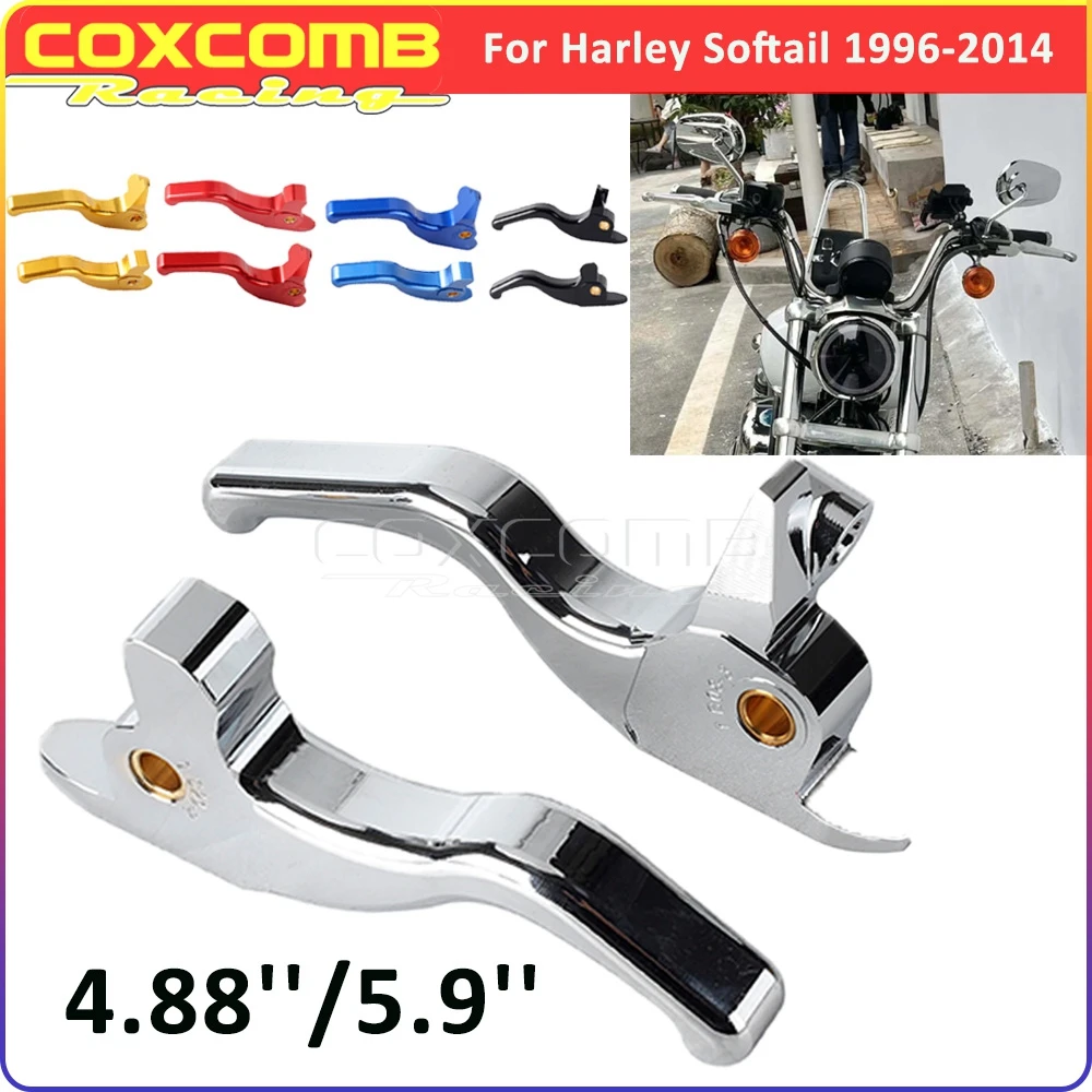 For Harley Deluxe Custom Deuce CVO Fat Boy FLSTF Slim FLS Special Motorcycle Chrome Front Handlebar Brake Lever Clutch Lever Kit