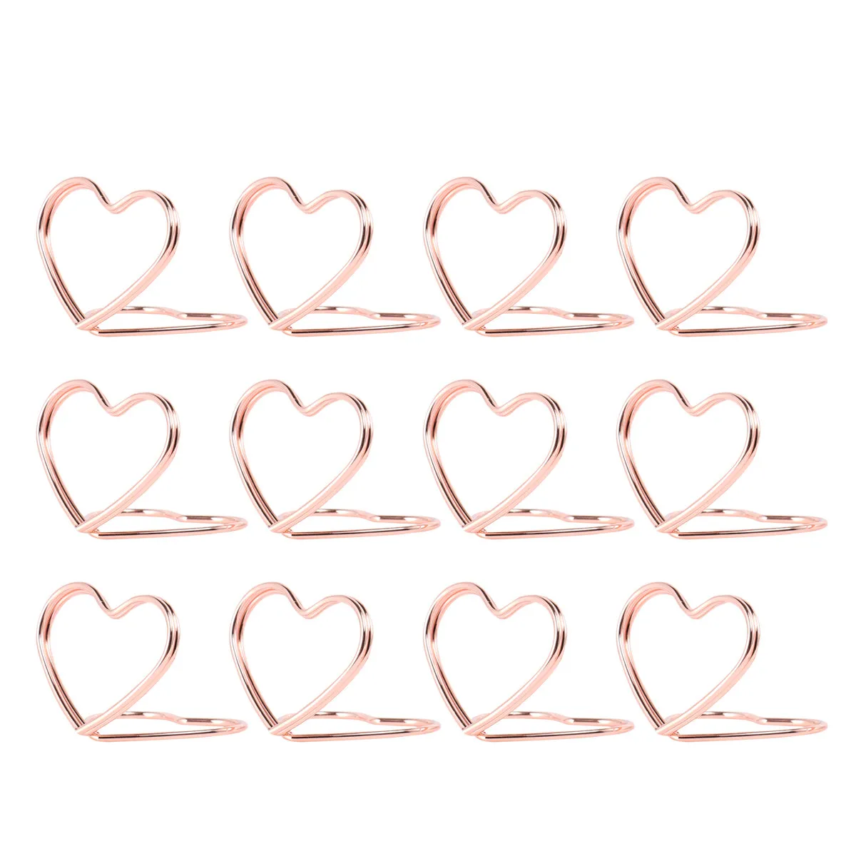 

20Pcs Elegant Heart Shaped Wire Placecard Holder Sturdy Desktop Stand for Table Numbers Name Cards Menu Notes Wedding Supplies