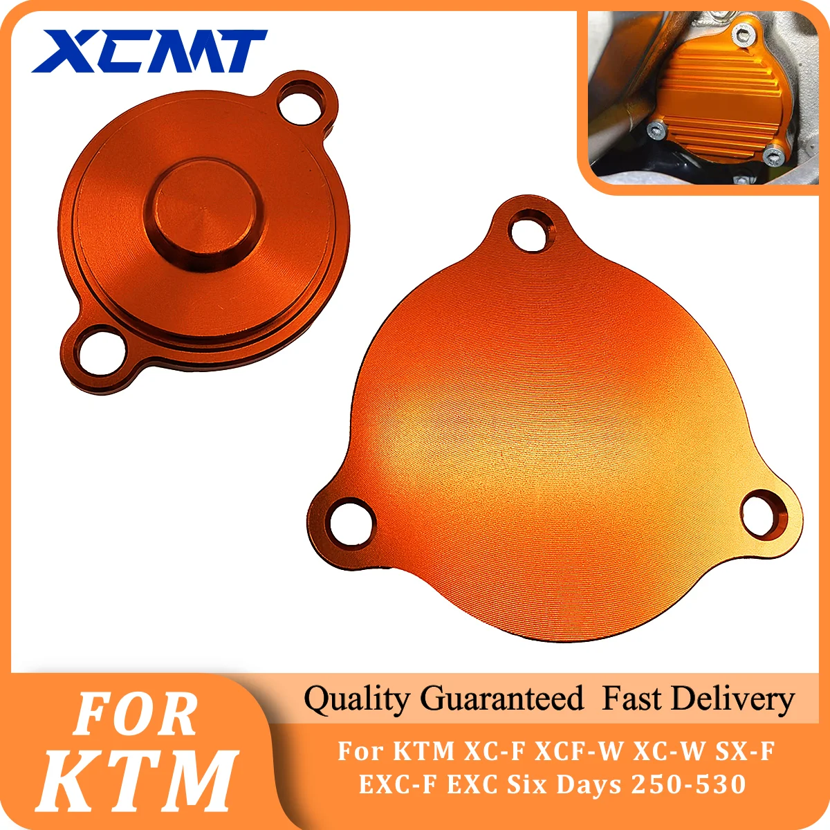 For KTM EXC-F EXC XC-F XCF-W XC-W SX-F Six Days 250 350 450 500 530 2013-2020 Motorcycle CNC Oil Pump Cover Guard Cap MX Racing