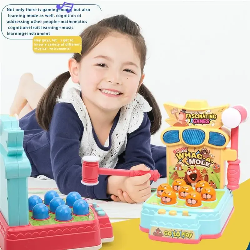 2023 novo whack-um-mole brinquedo elétrico do bebê educação precoce iluminação jogo console crianças interativa knock knock brinquedos de música