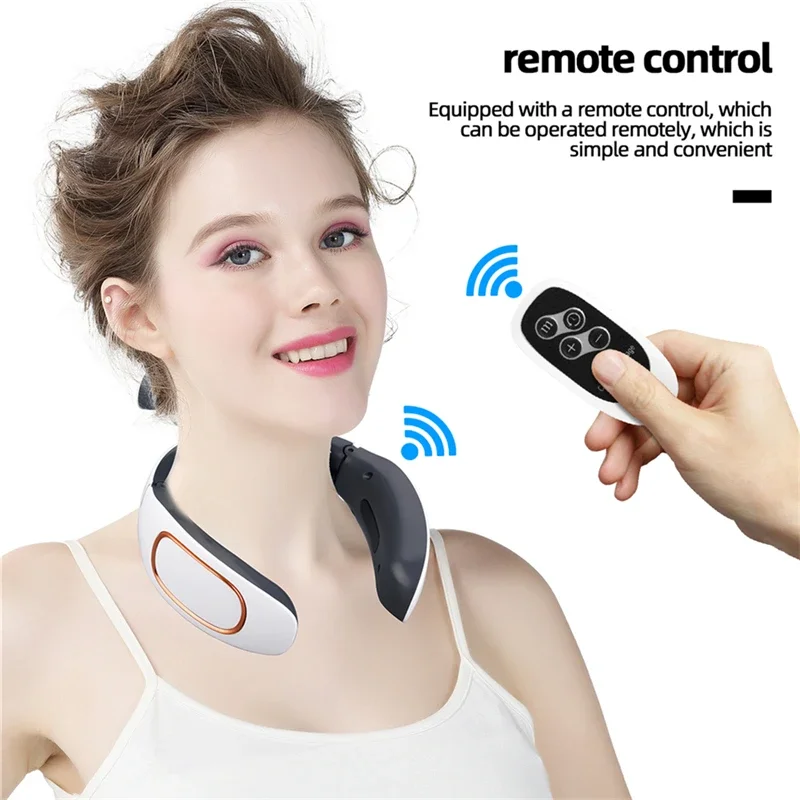 Smart Back Neck Massager TENS Pulse Shoulder Neck Massage Cervical Cordless Vibrator Heating Muscle Health Care Relieve Pain