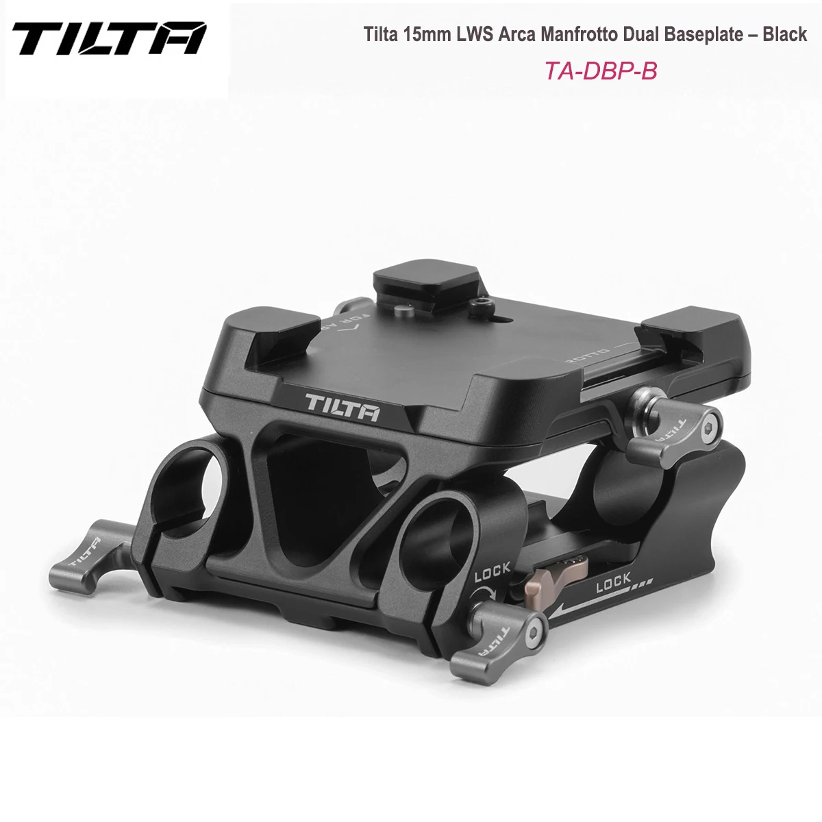 Tilta TA-DBP-B / TA-DBPK-B 15mm LWS Arca Manfrotto Dual Baseplate – Black