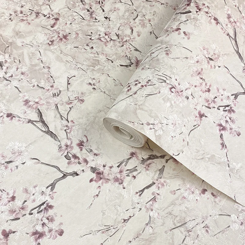Retro French Floral Wallpaper 3D Precision Pressed Patterned Small Vine Flower Wallpaper For Bedroom Living Room