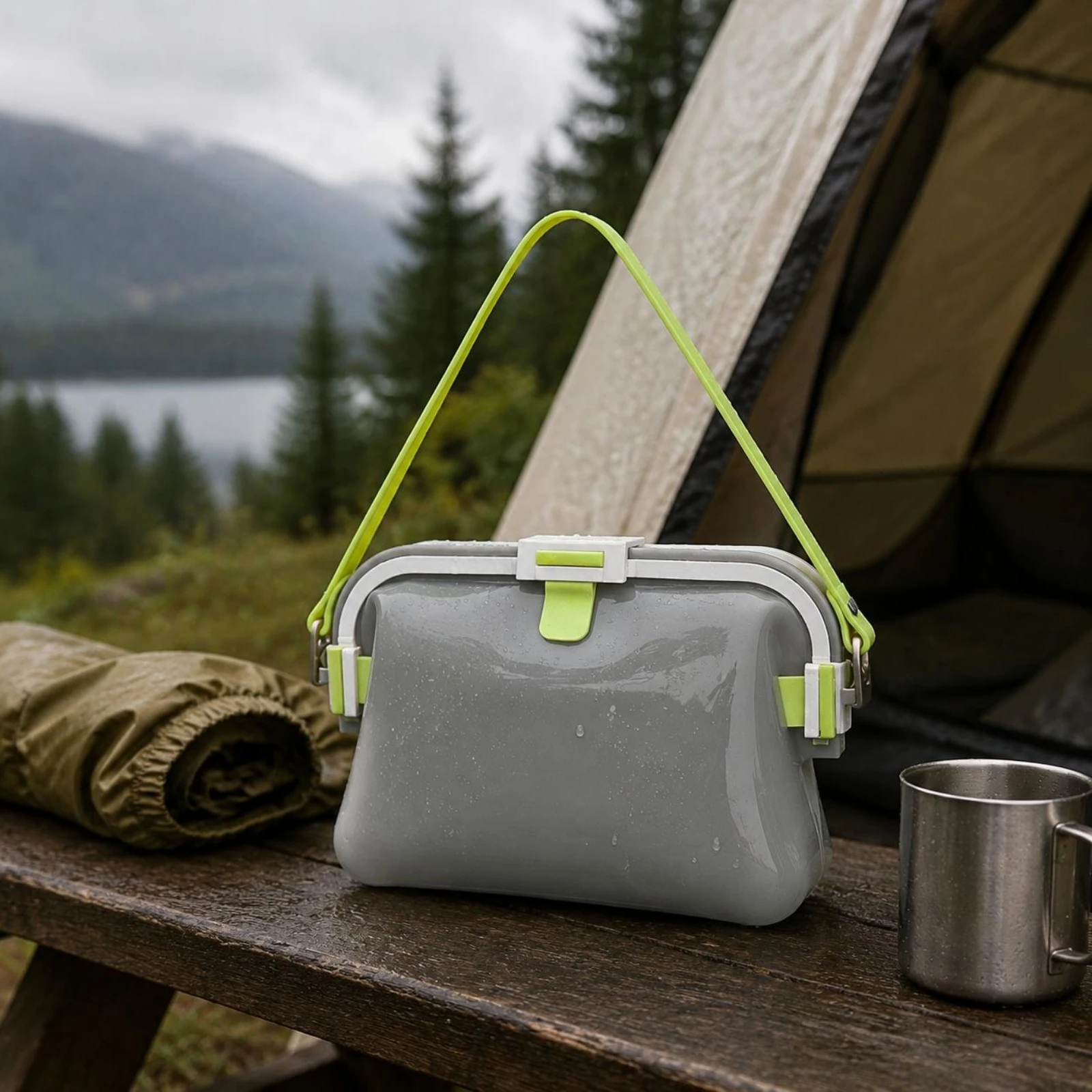 silicone-shoulder-bag-flexible-water-resistant-wet-bag-zippered-storage-pouch-sleek-surface-travel-accessory-zip-lock-seal