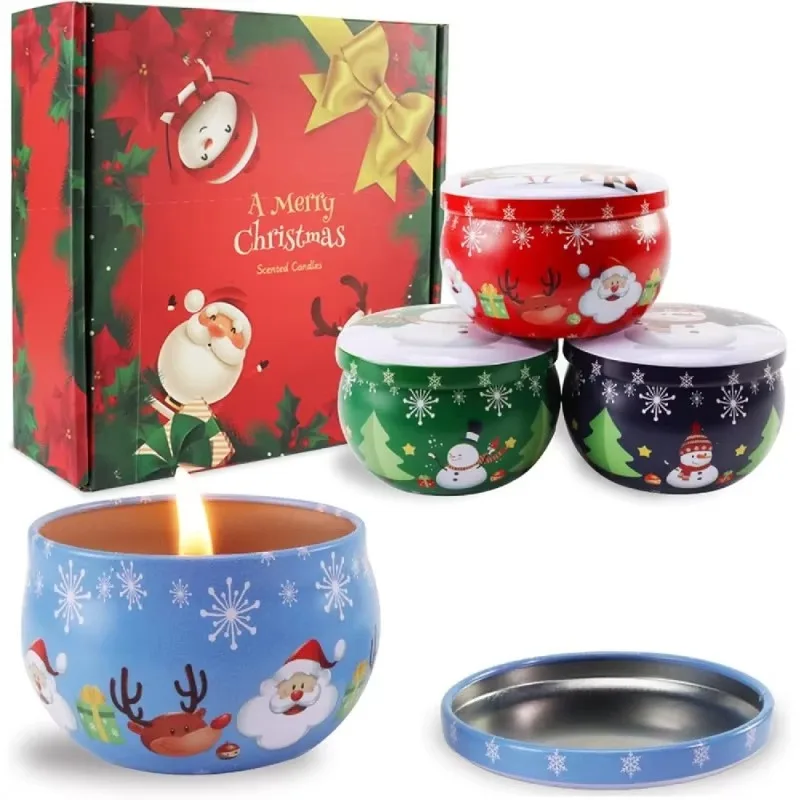 Soy Wax Christmas Aromatherapy Candle Set with Gifts, Home Aromatherapy, Birthday Candles Burning for a Long time, Luxury Gifts