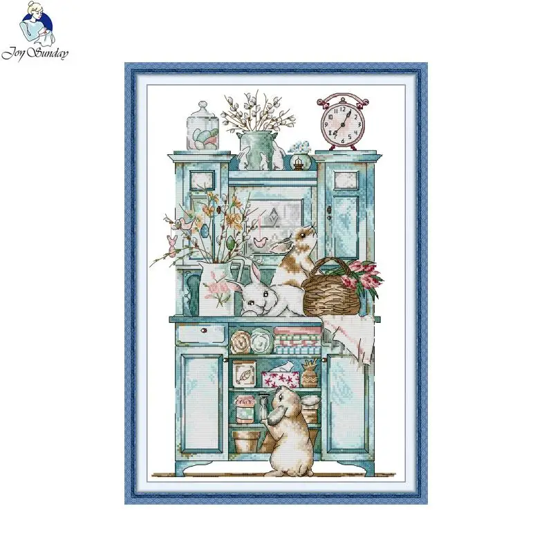 Çapraz dikiş kiti DIY tavşan dolabı desen nakış 11CT 14CT 16CT DIY zanaat el sanatları hobi dikiş ev dekorasyon hediyeler