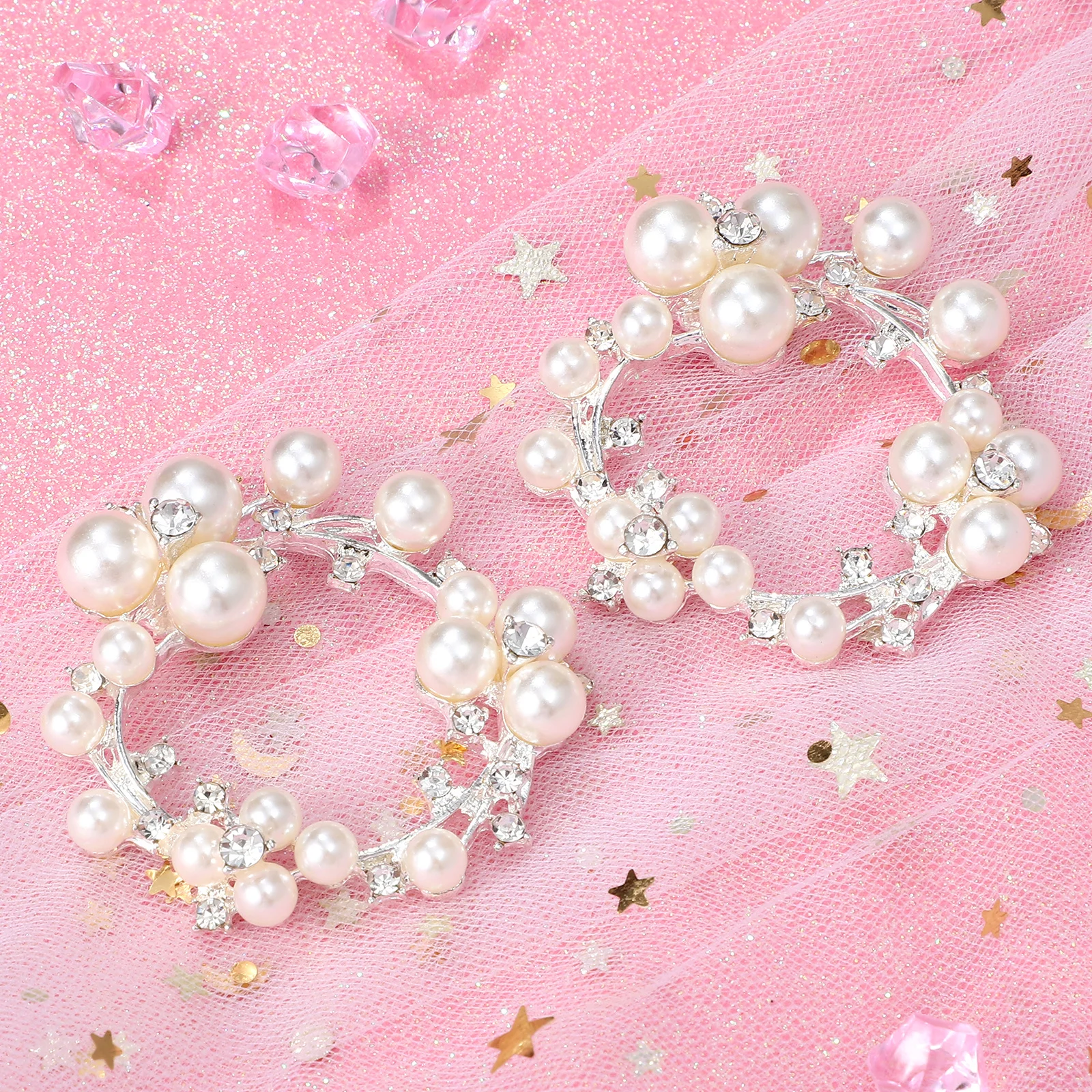 

1Pair Silver Shoe Clips Pearl Crystal Decorative Buckles for Women Wedding Shoes Pumps Heels Sandals Boots Accessories