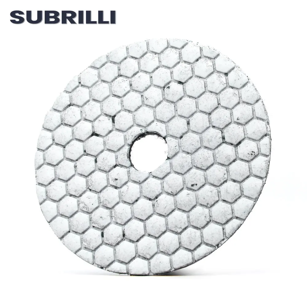 SUBRILLI 3/4/5 Inch Flexible Dry Polishing Pad Granite Stone Polishing Concrete Grinding Disc Sharp Type Resin Bond Abrasive Pad