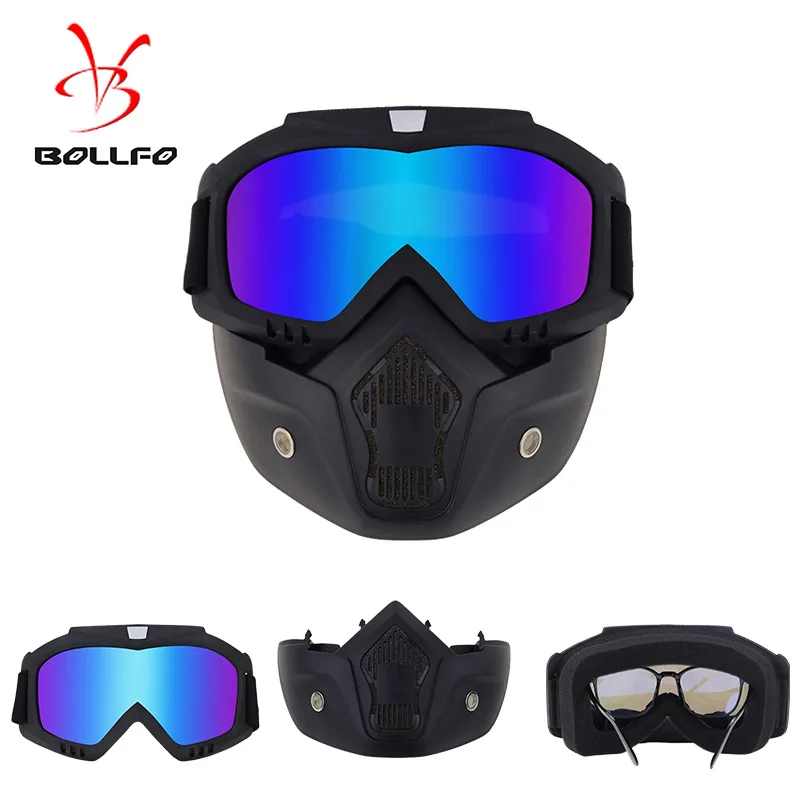 

Motorcycle Goggles Detachable Face Mask ATV Dirt Bike Glasses Ski Motocross Eyewear Offroad Goggles Paintball Goggle Eyewear