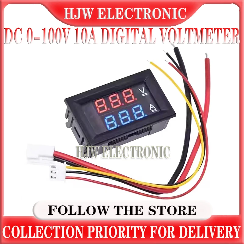 0-100v 10a Digital Voltmeter Ammeter Dual Display Voltage Detector Current Meter Panel Amp Volt Gauge 0.28