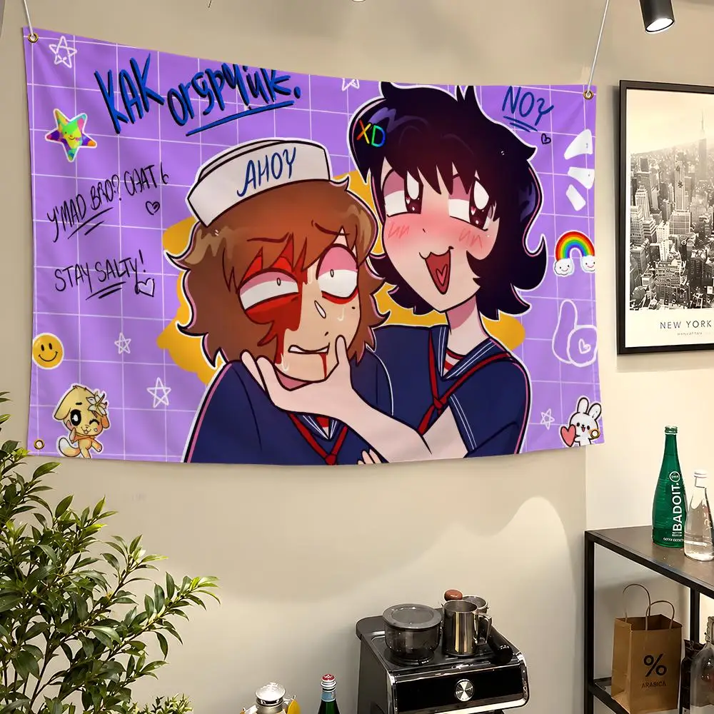 Comic One Wheat Mark Will and Mike Byler Flags Wall Hanging Flag Banners For Birthday Parties Outdoor Bedroom Dorm Room Decor