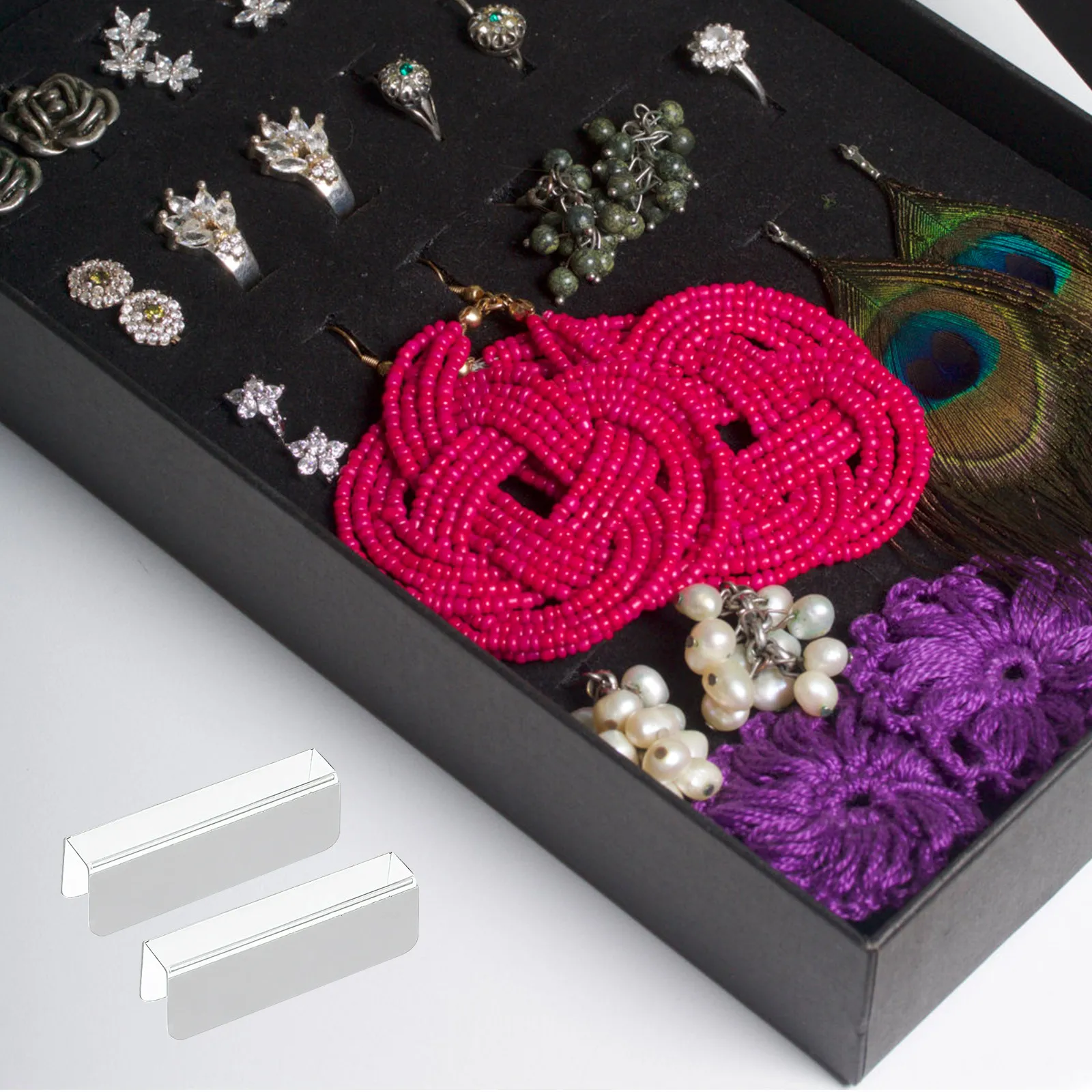 100Pcs Earring Packaging Cards Self Adhesive Transparent PVC Jewelry Display Holders for Selling Earrings Clips Necklaces