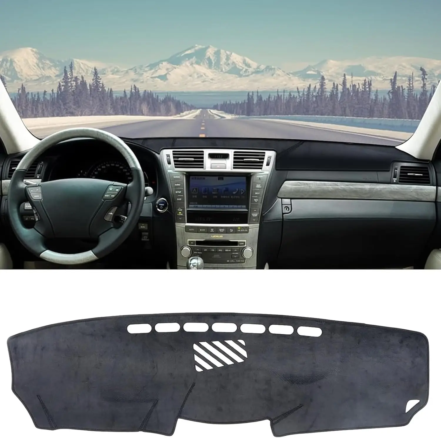 

Flannel Dash Cover Dashboard Mat Custom Fit for Lexus IS250 IS350 2006 - 2013 Accessories Dash Mat Pad Carpet Protector Black