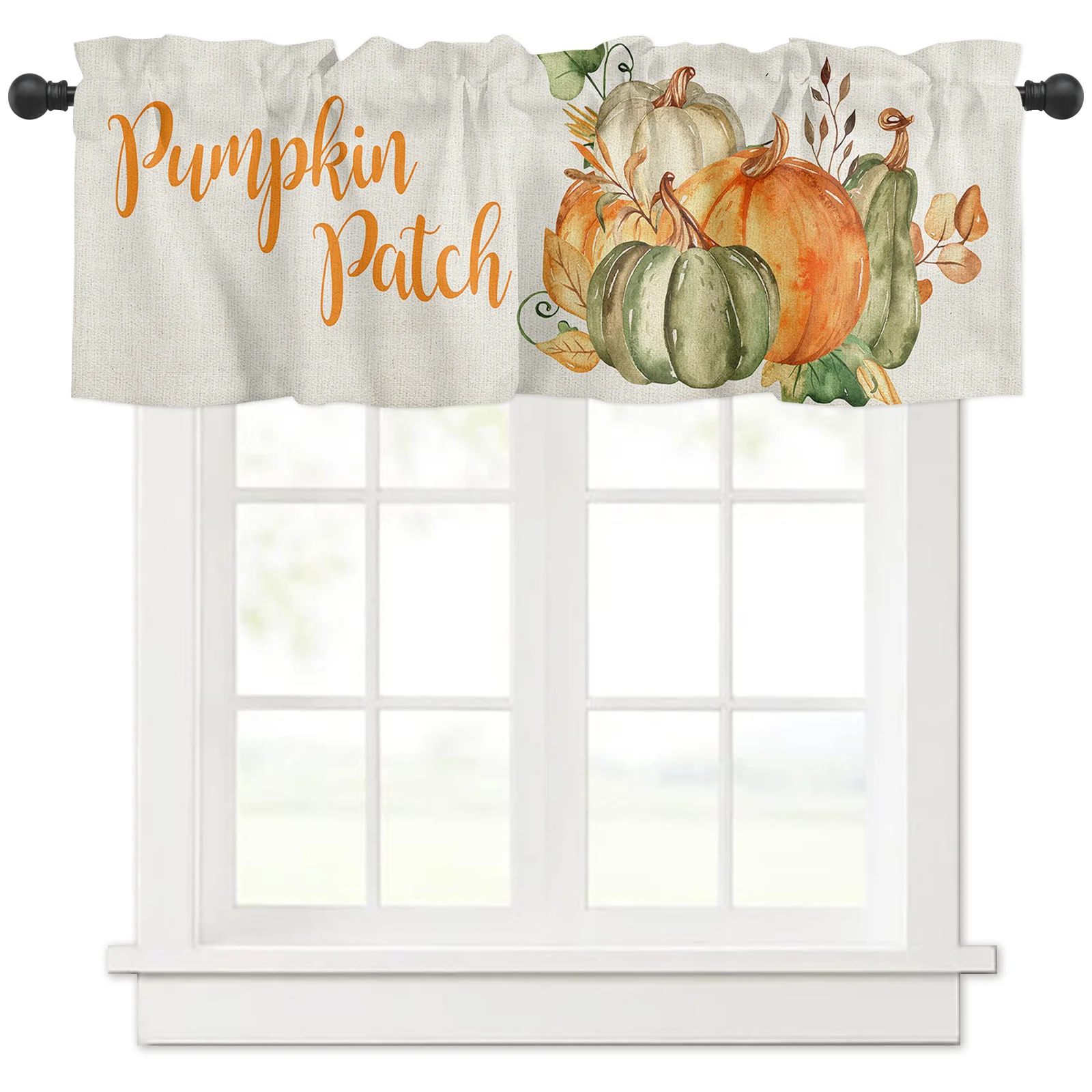 

ZEDLIYU Valances for Windows Kitchen Living Room Small Window Valance Autumn Pumpkin 1 Panel, 42 x 12 Inch