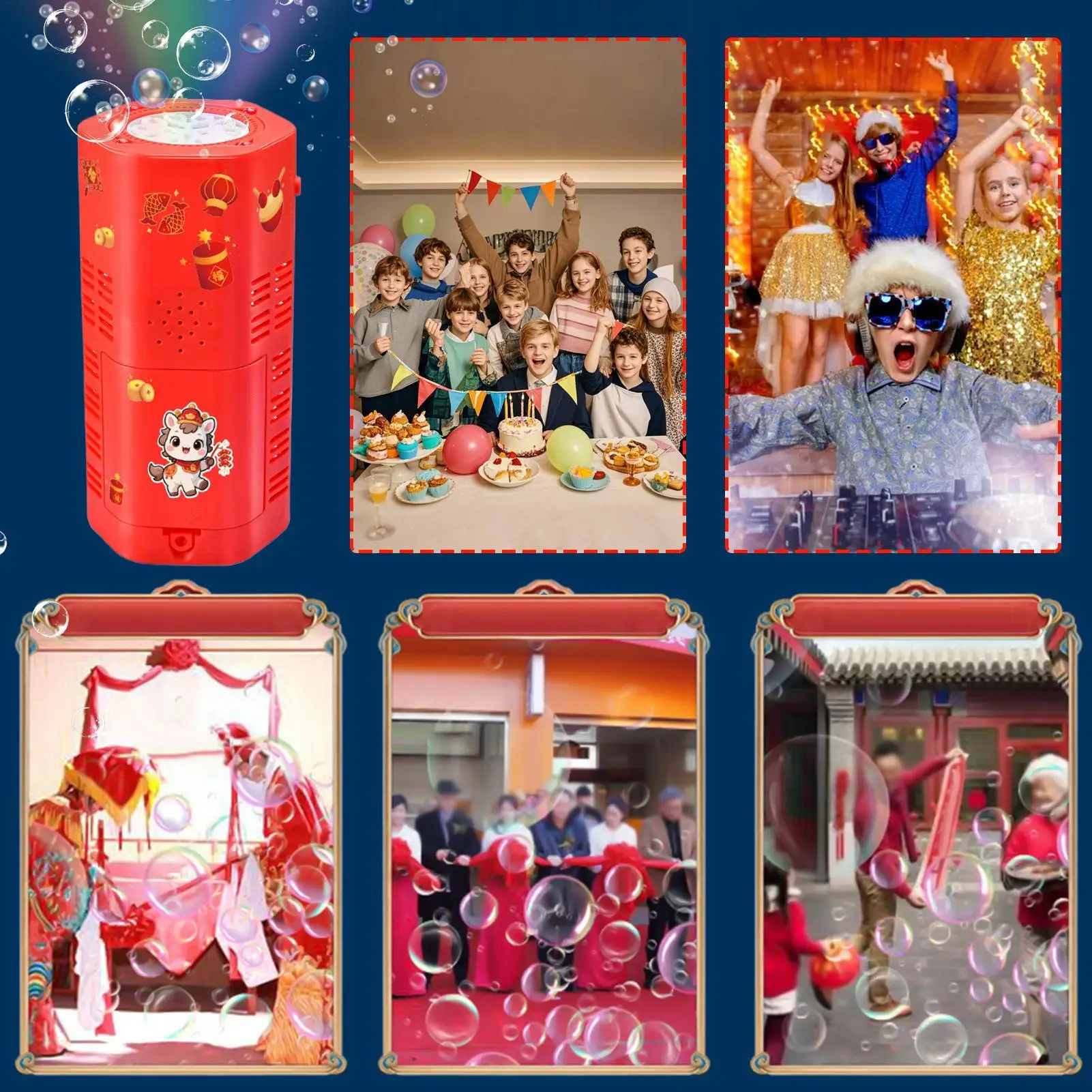 New FireworksBubble Machine Bubble Blower On The Ground Electronic Automatic Landing Spring Festival Gift New Year Toys