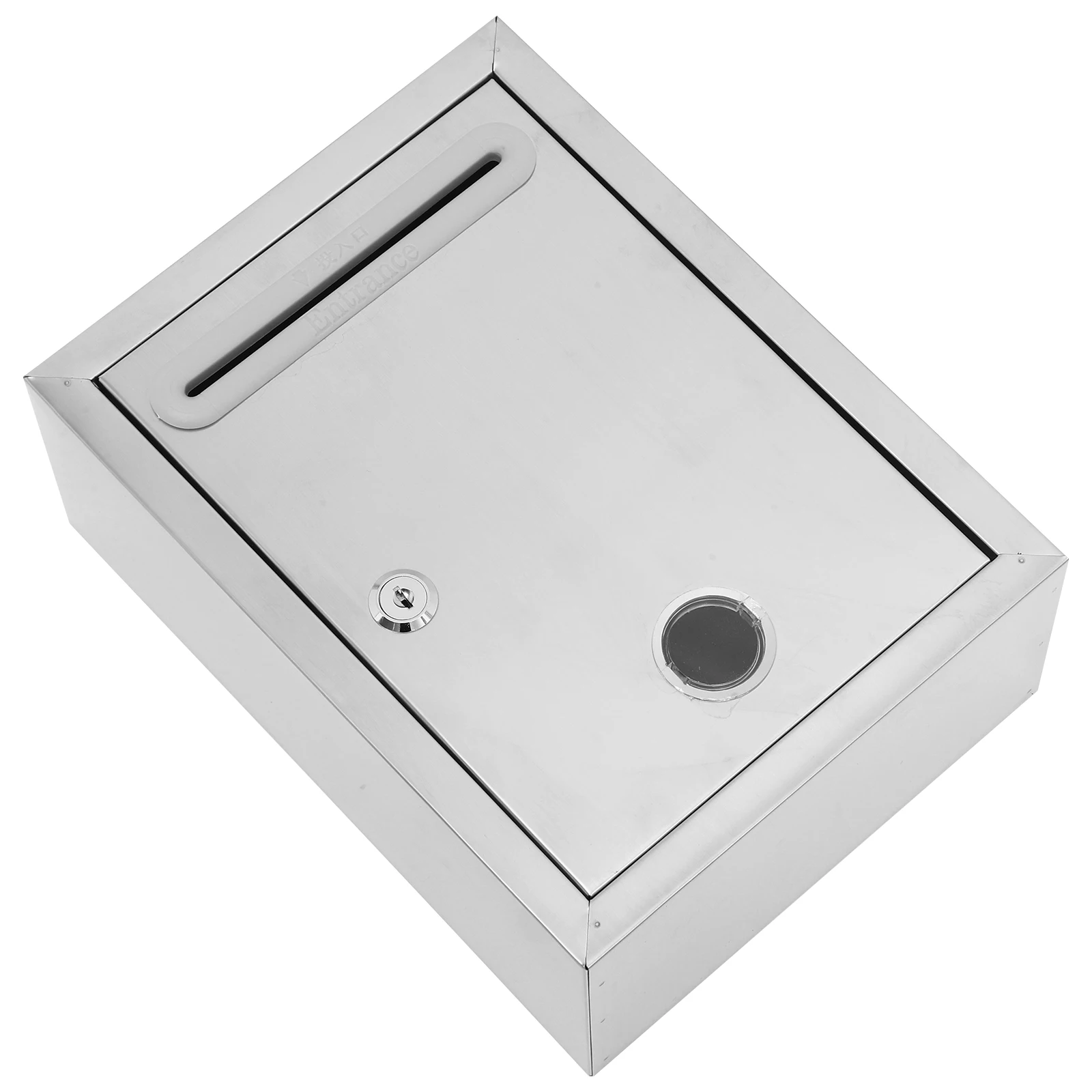 

Wall Mount Suggestion Box Stainless Steel Lockable Mailbox For School Office Public Voting Donation Collection Outdoor Indoor
