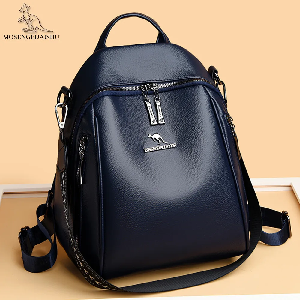 

Women Soft Leather Backpacks Vintage Anti-Theft Female Shoulder Bags Sac A Dos Casual Travel Ladies Bagpack Mochilas School Bags