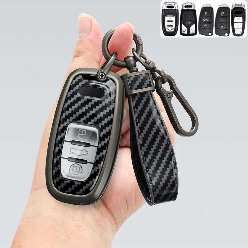 

Zinc Alloy+PU Leather Full Cover Car Key Case Remote Holder for Audi A1 A3 8V A4 B8 B9 A5 A6 C7 A7 A8 Q3 Q5 Q7 S4 S6 S7 S8 R8 TT