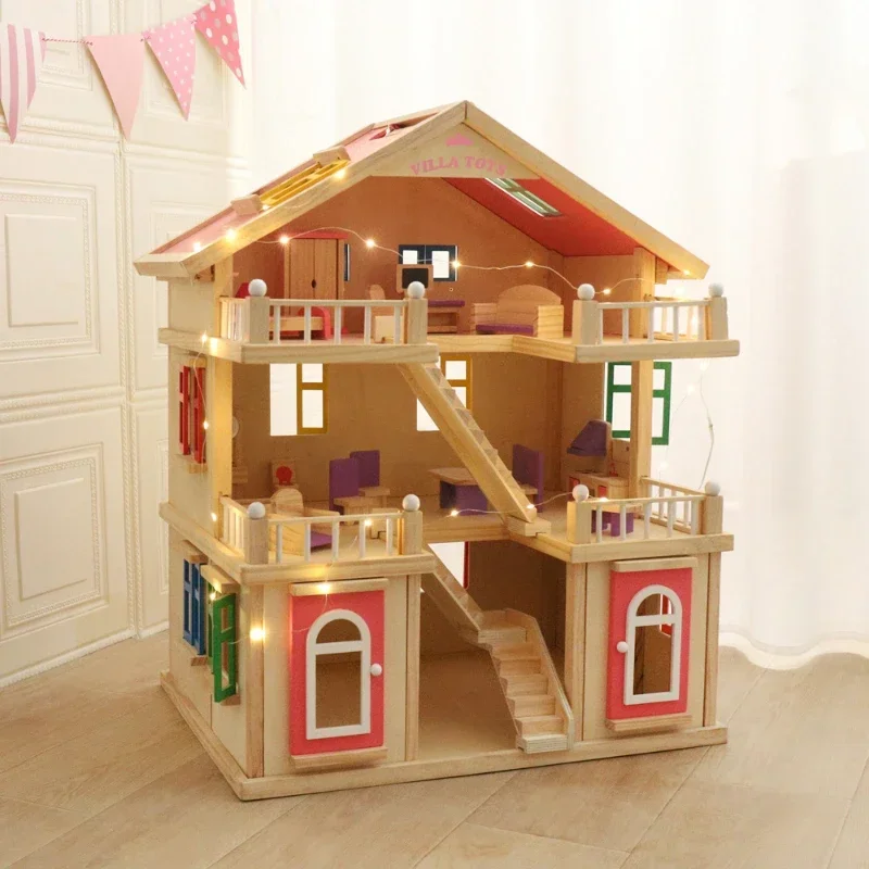 

Christmas Gifts Children Toy Diy Villa Miniature Houses Doll House Furniture Accessories Interactive Toys Baby Development Games