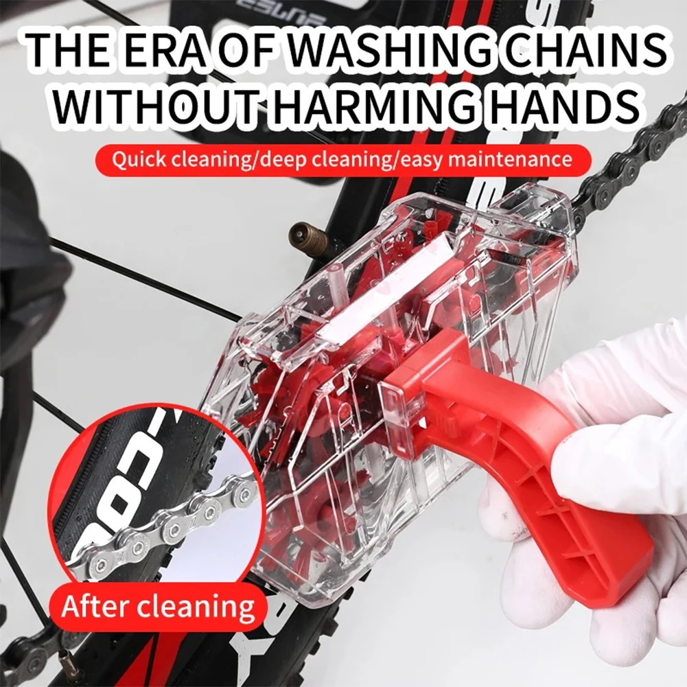 Bike Chain Cleaner, Bicycle Clean Tool, Transparent And Visible Chain Cleaner With Soaking Design For  Bikes Sprockets Rear Cog