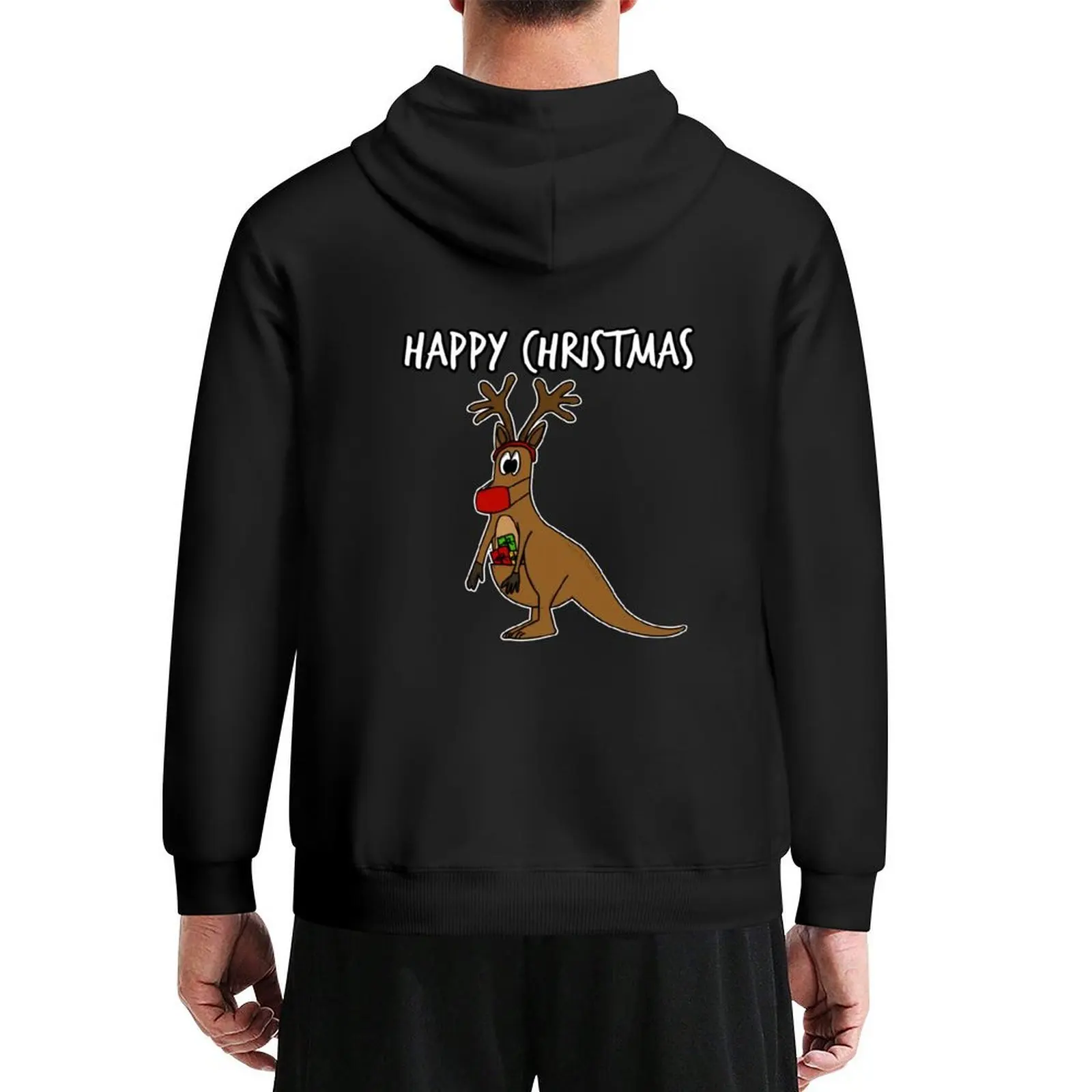 

Australian Christmas 2021 Masked Kangaroo Reindeer Funny Hoodie autumn jacket men men's coat pullover hoodies