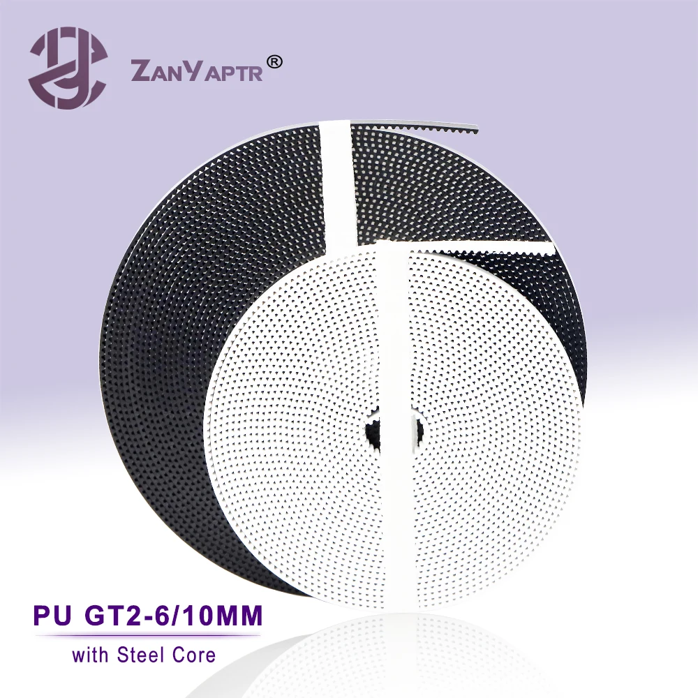 PU ze stalowym rdzeniem GT2 Pasek rozrządu 2GT Szerokość 6 mm 2M 3M 5M Opakowanie do drukarki 3D