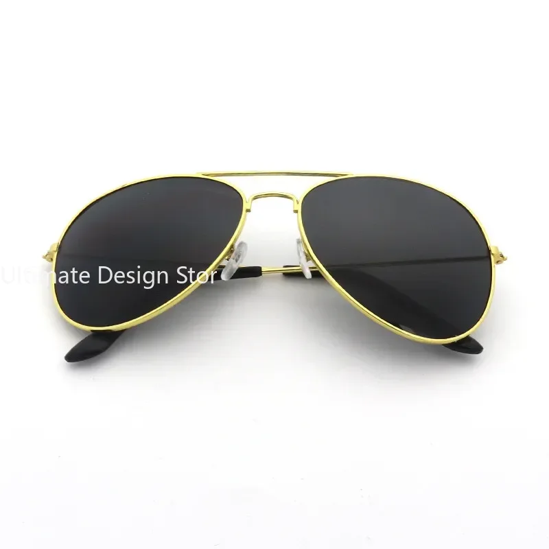 Black Pilot Sunglasses Men Silver Oversized Metal Luxury Brand Eyewear Female Big Shades Driving Glasses Reflective Lens