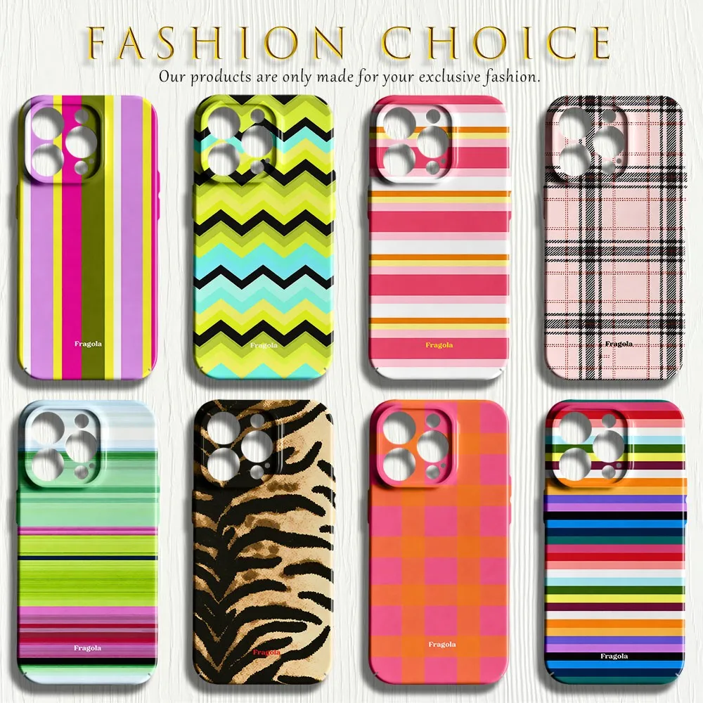 Vibrant Stripe Glossy Film Hard Phone Case for Samsung Galaxy A27 A37 A57 A17 A07 A16 A56 A26 A36 A55 A35 A15 A54 4G 5G