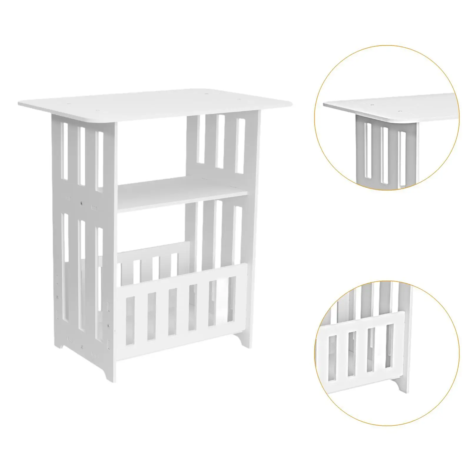 طاولة جانبية لتوفير المساحة لتزيين المنزل الاسكندنافي، طاولة خشبية صغيرة بجانب السرير متعددة الوظائف لأريكة غرفة المعيشة والمقهى #5