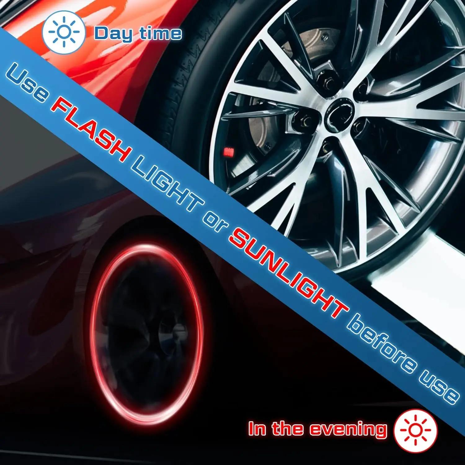 4 luminous tire valve caps, fluorescent valve stem covers, and universal car tire covers are suitable for cars and accessories view 5