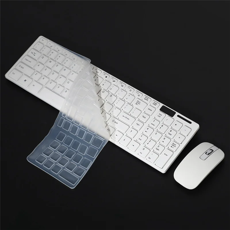 

2X Wireless Slim White Keyboard + Wireless Optical Mouse Set For PC And Laptop