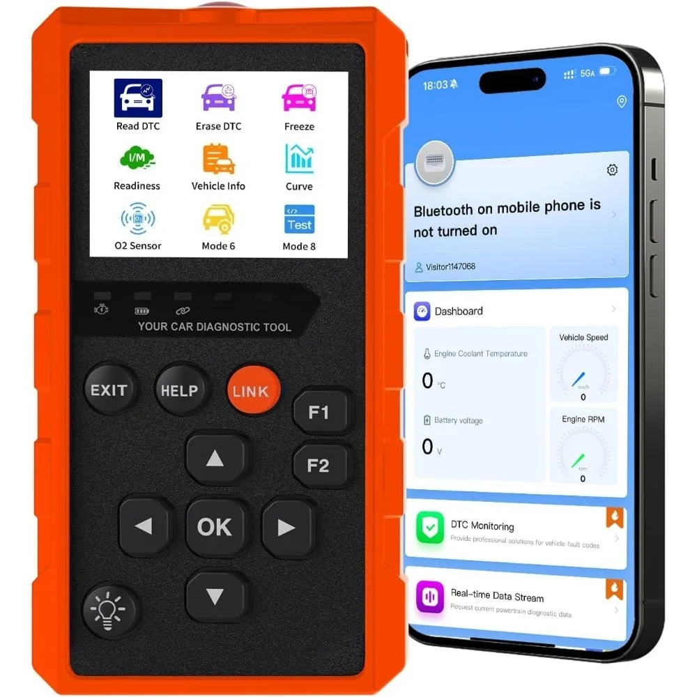 Ferramenta de diagnóstico bluetooth, scanner obd2, envio nos eua, leitor de código do motor para ios e android
