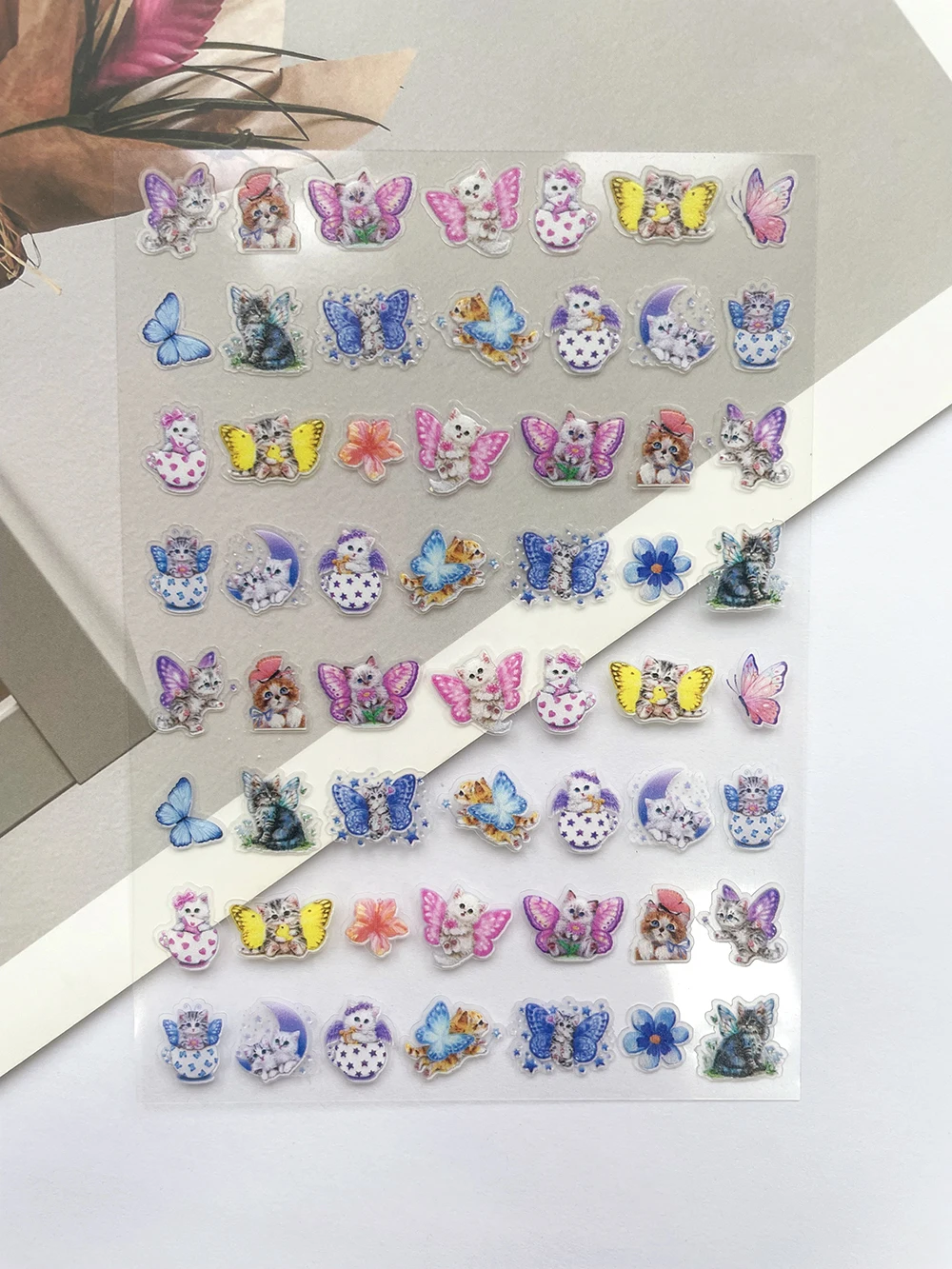 

Mini Popular Cute Cat Flower Butterfly Luggage Tags Stickers Nail Art Suitcase Scrapbook Handbook Phone Shell Waterproof Sticker