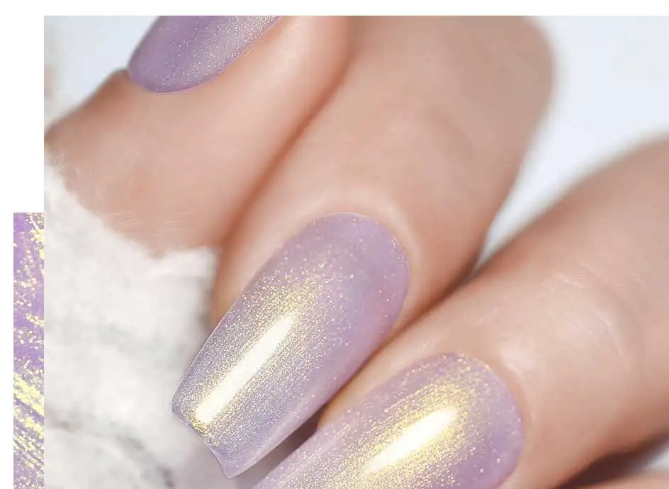 Clou Beaute Irisierender Perleffekt Glitzer-Farbgel Nagellack Auroras UV-Gel Lack Semi-Permanente Maniküre Fadenschale – Detail 9