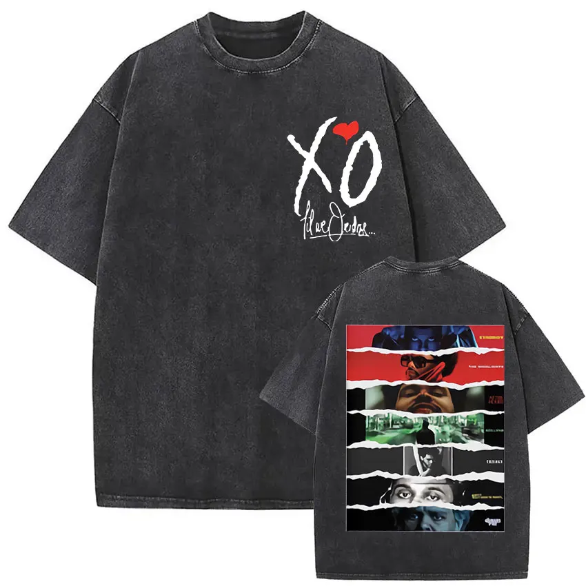 The Weeknd XO Tour 2025 Vintage Washed T Shirt Men's Women Pop Music Short Sleeve T-Shirts Rap Hip Hop Gothic Clothing T-shirts image 3