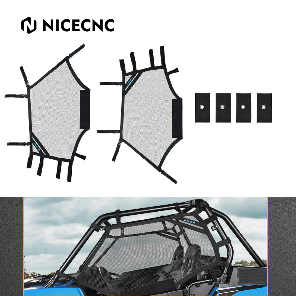 NICECNC Premium Nylon UTV Window Nets Roll Cage Mesh Guard For Polaris RZR 900 1000 900S XP 1000 2014-2021 XP TURBO 2016-2020