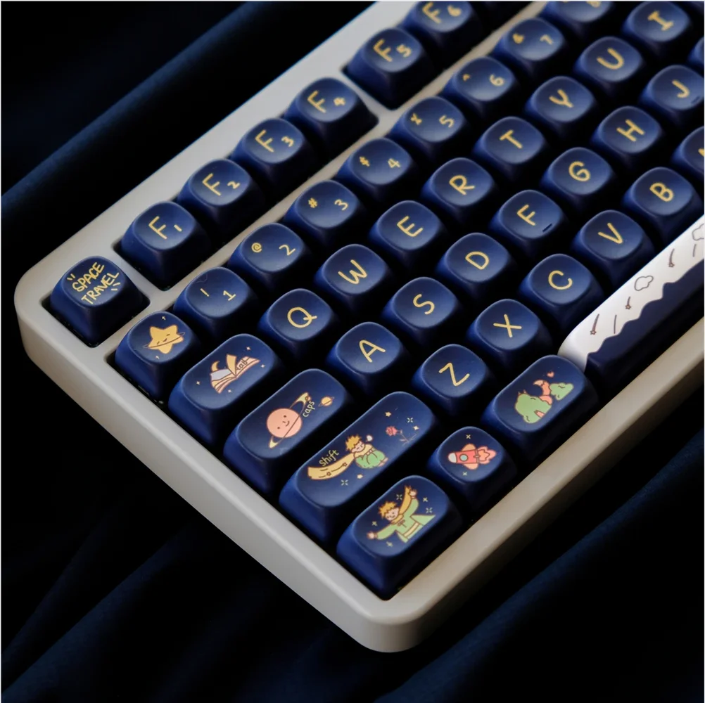 129 chave príncipe keycap moa perfil corante sublimação keycap conjunto se encaixa mx switch 61/64/68/75/86/98/104 teclado mecânico gk75