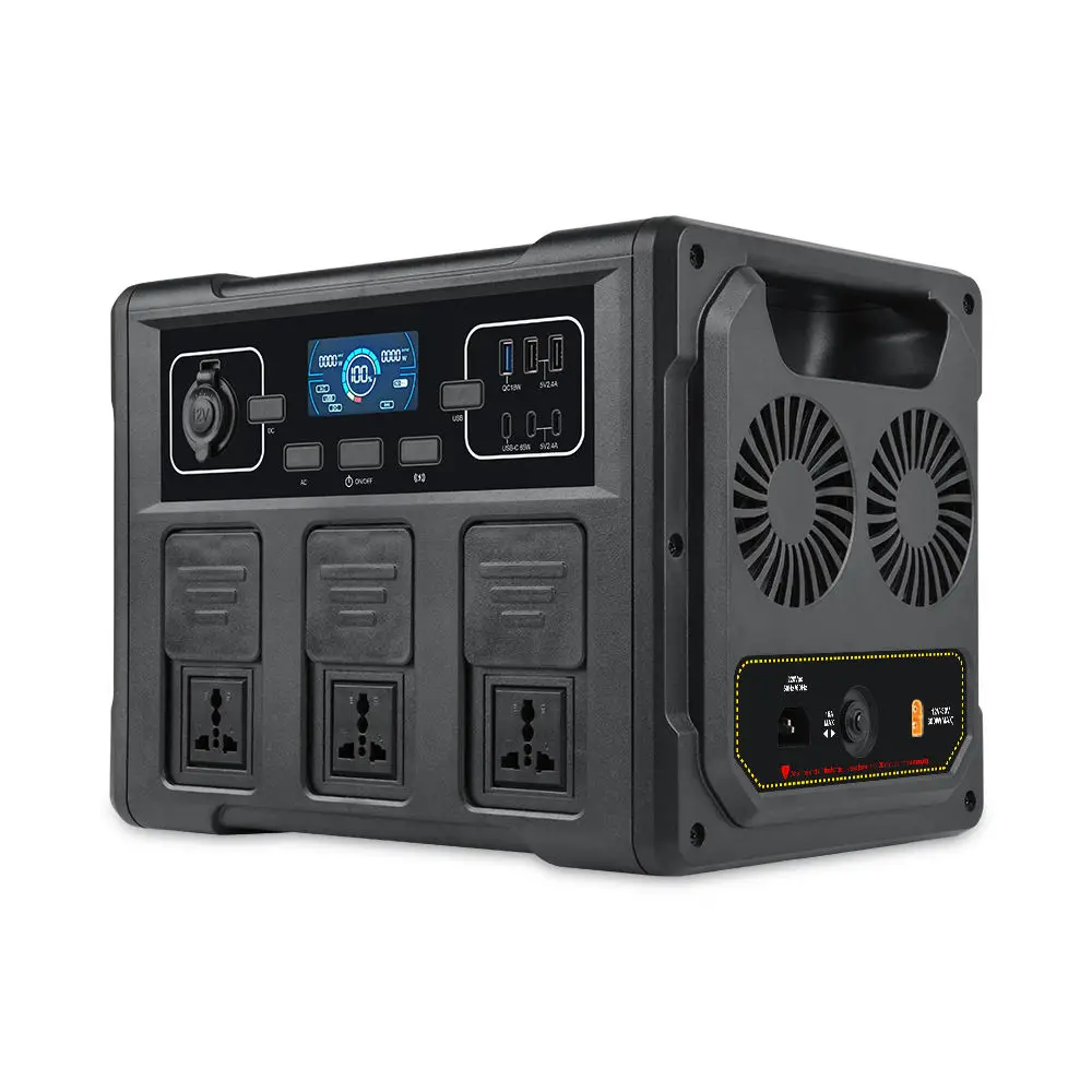 1200W Portable Solar Generator, LiFePO4 Battery MPPT Power Station Emergency Energy Storage for Camping Car Outdoor RV