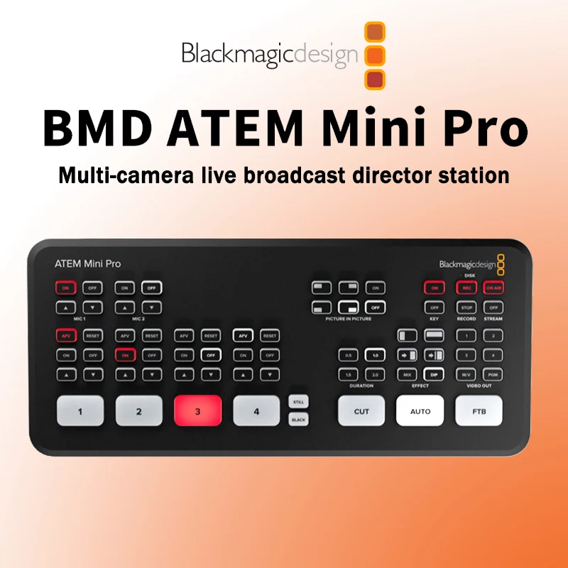 

Blackmagic Design ATEM Mini Pro Switcher ATEM Mini Live Stream Switcher Multi-view and Recording New Features