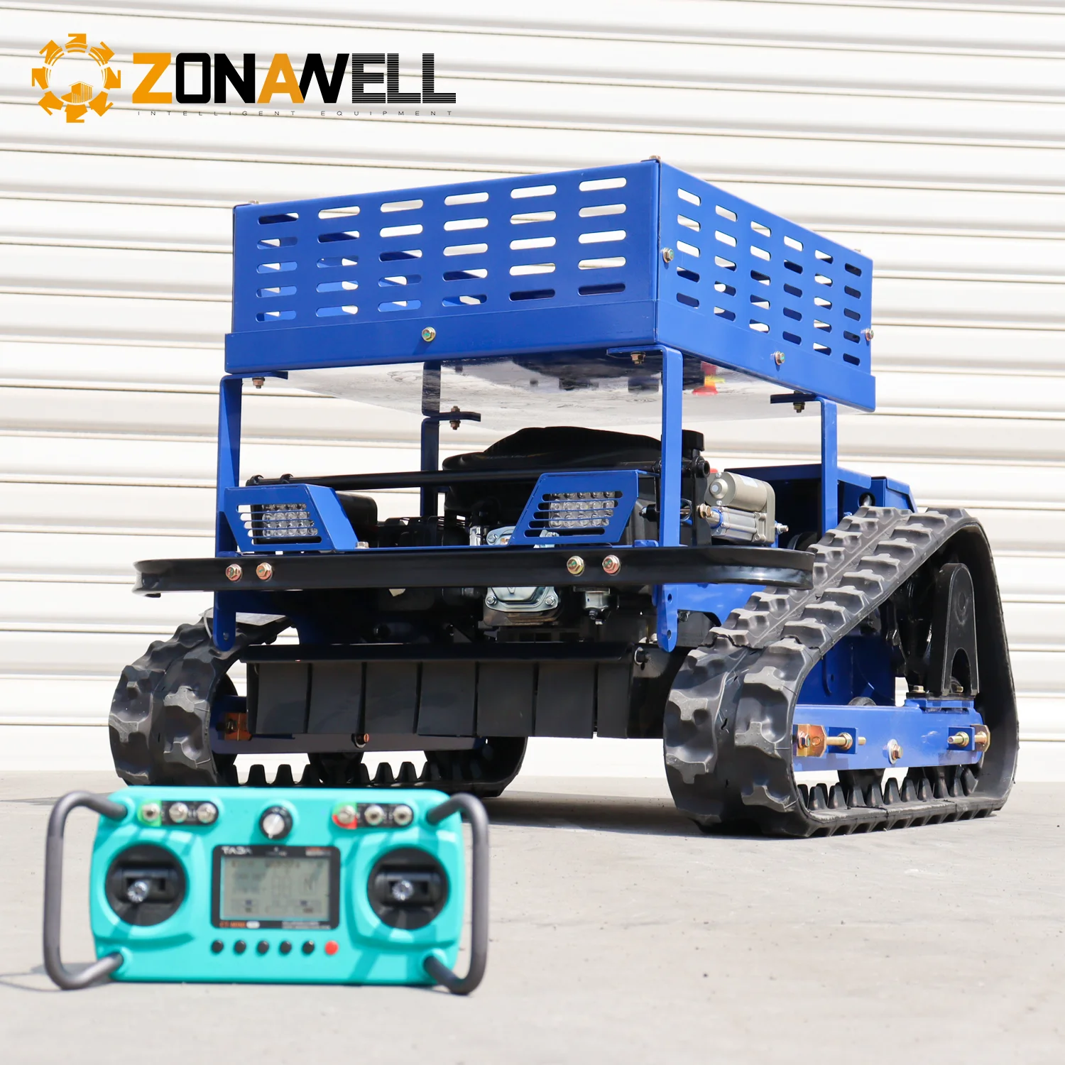 

All-New Upgraded Mini Remote-Controlled Lawn Mower: 750W Brushless Motor, Tracked, All-Terrain Agricultural Remote Mower