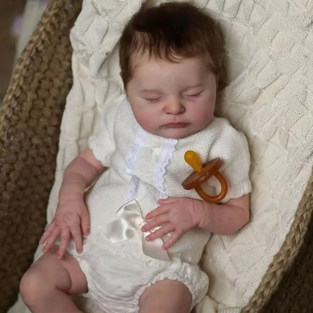 Lebensechte Reborn Baby Mädchen 20 Zoll 50cm Weiches Vinyl Tuch Körper Wie Echtes Baby mit Geschlossenen Augen Reborn Puppen
