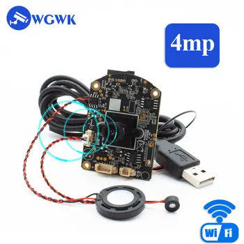WGWK HD 4MP USB IP Camera Module Bluetooth Wifi Wireless Monitor Board and 2.8mm Wide Angle CCTV Lens Mini Security Surveillance Camera