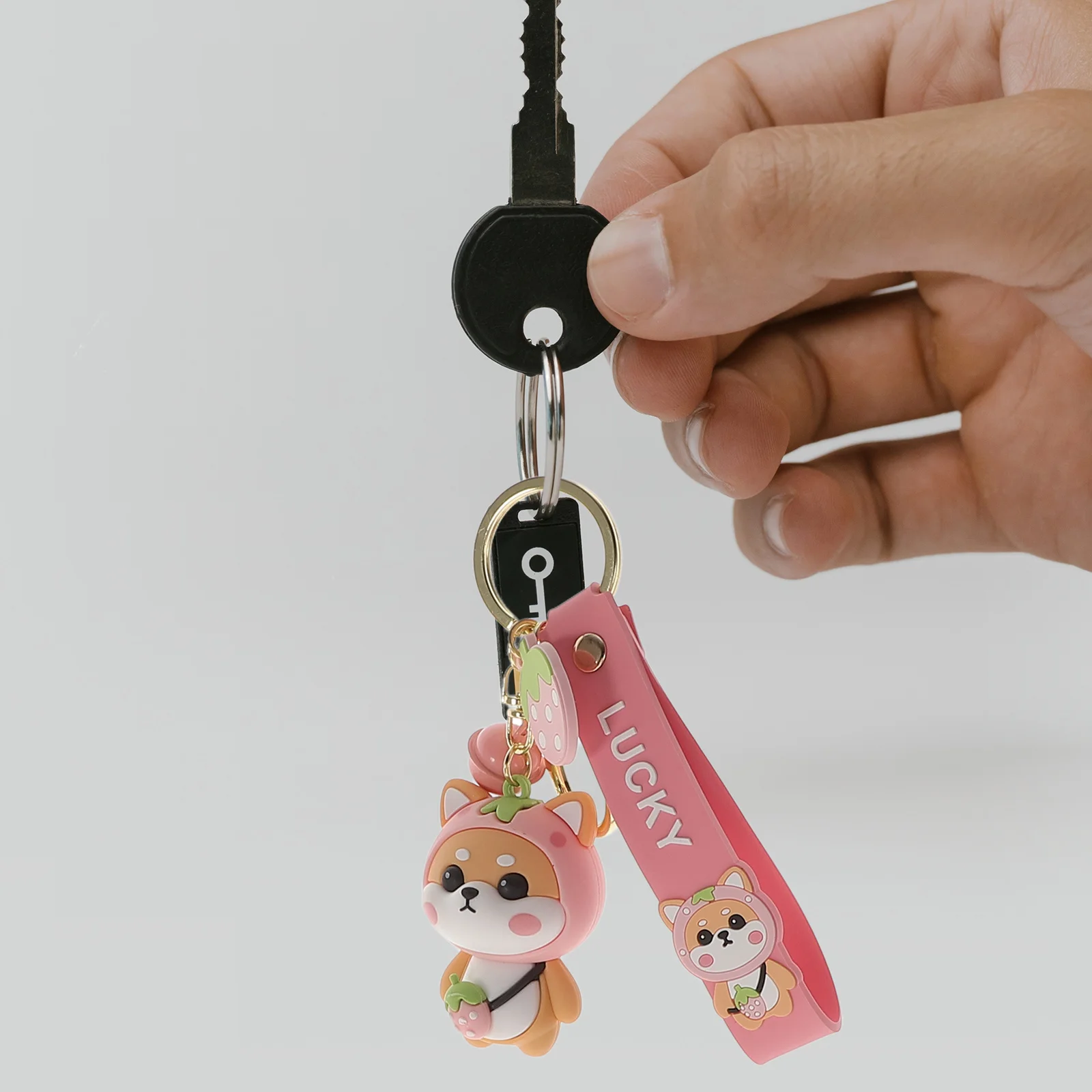 Beavorty الكلب المفاتيح Kawaii جرو سحر للنساء حقيبة الملحقات مفتاح معدني قلادة هدية للأطفال الحيوانات الأليفة عيد الفصح #1