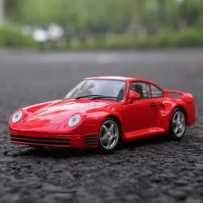 WELLY 1:24 Porsche 959 Classic Sports Car Scale Simulator Diecast Model Car Metal Alloy Race Toy Car For Boy Gift Collection B36